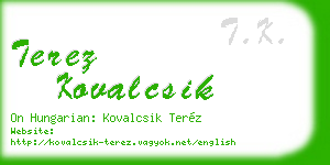 terez kovalcsik business card